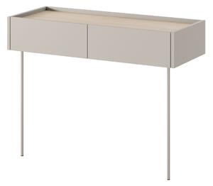Konsola / toaletka Desin 100 cm z szufladami i metalowymi nogami - kaszmir / dąb nagano