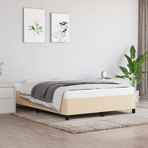 Rama łóżka, kremowa, 140x190 cm, obita tkaniną