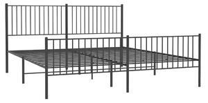 Czarne metalowe łóżko rustykalne 180x200cm - Romaxo