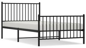Czarne metalowe łóżko 100x200cm - Romaxo