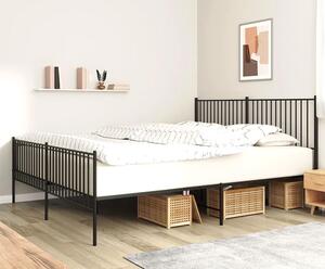 Czarne metalowe łóżko rustykalne 180x200cm - Romaxo