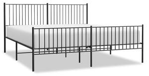 Czarne metalowe łóżko małżeńskie 200x200cm - Romaxo