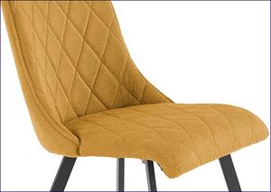 Musztardowe tapicerowane krzesło - Semir