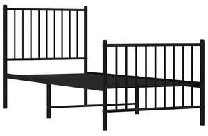 Czarne pojedyncze łóżko metalowe 90x200 cm - Romaxo