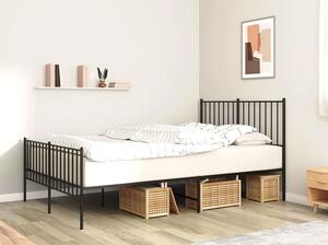 Czarne metalowe łóżko loftowe 120x200cm - Romaxo
