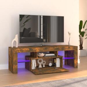Szafka pod TV z oświetleniem LED, przydymiony dąb, 120x35x40 cm