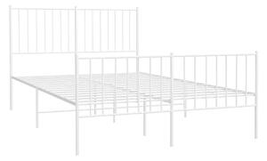 Białe metalowe łóżko małżeńskie w stylu loft 160x200 cm - Romaxo