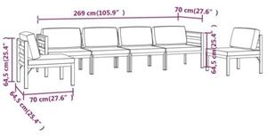 Zestaw Mebli Ogrodowych Komplet Wypoczynkowy Z Poduszkami 6-Częściowy Antracytowy Aluminium Na Taras Balkon Ogród