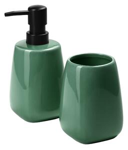 Zestaw łazienkowy Ivo kubek łazienkowy + dozownik na mydło, zielony