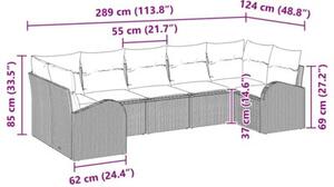 Zestaw Mebli Ogrodowych Komplet Wypoczynkowy Z Poduszkami 7-Częściowy Czarny Rattan Na Taras Balkon Ogród