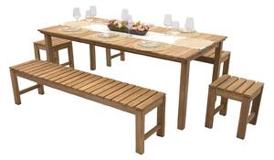 Zestaw teak ogrodowy JOHNSON 1+2+2