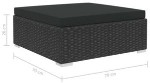 Zestaw Mebli Ogrodowych Komplet Wypoczynkowy Z Poduszkami 6-Częściowy Czarny Rattan Na Taras Balkon Ogród
