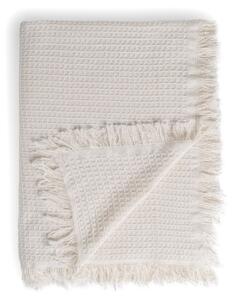 Kremowa narzuta z bawełny z recyklingu 260x280 cm Honeycomb – Ixia