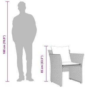 Zestaw Mebli Ogrodowych Komplet Wypoczynkowy Z Poduszkami Brązowy Rattan Na Taras Balkon Ogród