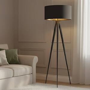 Lampa stojąca Benik Lindby, czarny, salon / jadalnia, tkanina / materiał / jedwab, nowoczesny