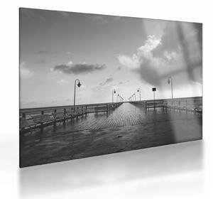 Obraz na szkle - Promenada nad wybrzeżem (70x50 cm)