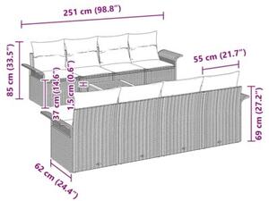 Zestaw Mebli Ogrodowych Komplet Wypoczynkowy Z Poduszkami 9-Częściowy Beżowy Rattan Na Taras Balkon Ogród