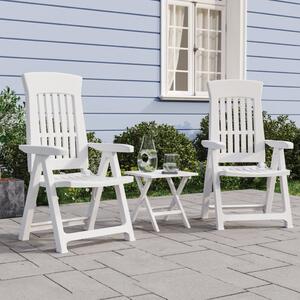 Rozkładane krzesła ogrodowe, 2 szt., białe, PP