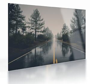 Obraz na szkle drogi w deszczu (70x50 cm)