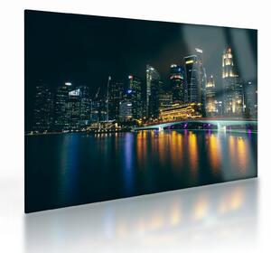 Obraz na szkle Singapuru nocą (70x50 cm)