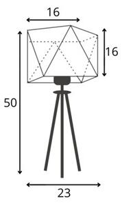 Lampka nocna na biurko lampa biurkowa LED trójnóg z abażurem diament DECO