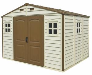 Woodside Domek ogrodowy 8 m² + konstrukcja podłogowa, winylowy, beżowy DURAMAX 30214