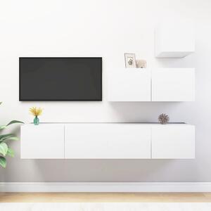 4-cz. zestaw szafek TV, biały, materiał drewnopochodny