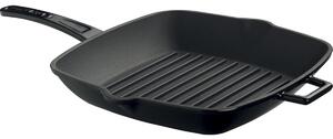 Patelnia grillowa 28 x 28 cm z pokrywką, żeliwna, czarna LAVA METAL LVPGT2828K3B