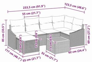 Zestaw Mebli Ogrodowych Komplet Wypoczynkowy Z Poduszkami 8-Częściowy Beżowy Rattan Na Taras Balkon Ogród