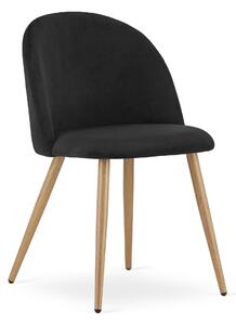 Krzesło tapicerowane do salonu do jadalni czarne aksamitne