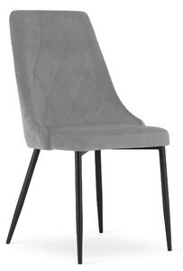Krzesło do salonu Dante Imola welurowe velvet aksamit szare
