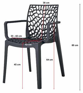 MebleMWM Krzesła ażurowe OKIN 3891 | Czarny | 4 sztuki