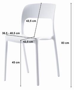 MebleMWM Krzesła z polipropylenu IPOS 3885 | Biały | 4 sztuki