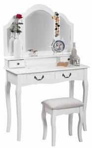 MebleMWM Toaletka kosmetyczna 145 cm | Biały | Bez lustra | Outlet