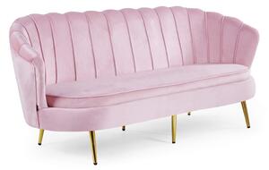 EMWOmeble Sofa muszelka Glamour ELIF 180 cm trzyosobowa / różowy welur #12