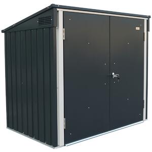 Skrzynia do przechowywania koszy na śmieci 1477 l, 154,2 x 96 x 130,5 cm, metalowa, antracyt DURAMAX