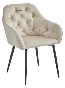 MebleMWM Krzesła tapicerowane FORIO 3648 | Welur | Beżowy | 2 sztuki