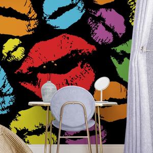Samoprzylepna tapeta pop art buziaki