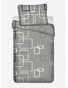 Jerry Fabrics Pościel bawełniana Kostki szary, 140 x 200 cm, 70 x 90 cm