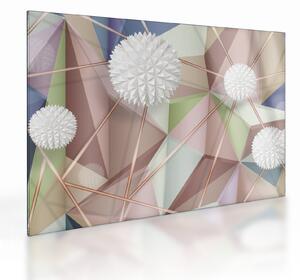 Obraz na szkle - Abstrakcja 3D w pastelowych kolorach (70x50 cm)