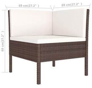 Zestaw Mebli Ogrodowych Komplet Wypoczynkowy Z Poduszkami 2-Częściowy Brązowy Rattan Na Taras Balkon Ogród