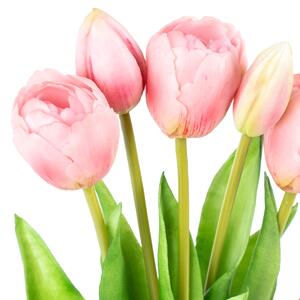 Sztuczna wiązanka Tulipanów różowy, 39 cm