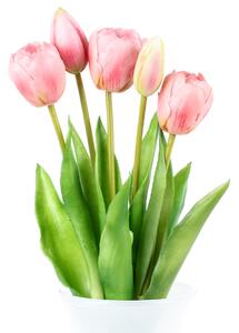 Sztuczna wiązanka Tulipanów różowy, 39 cm