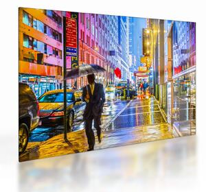 Obraz na szkle - Miasto w neonowym blasku (70x50 cm)
