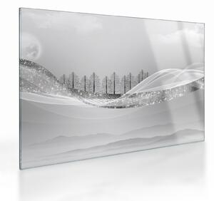Obraz na szkle - Srebrny krajobraz (70x50 cm)