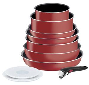 Ingenio Easy Cook & Clean Zestaw garnków i patelni, 10 szt., czerwony TEFAL L1529402