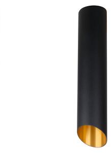 Slash Black 300 - reflektor sufitowy spot downlight czarny złoty tuba 30cm