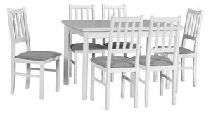 MebleMWM Zestaw stół MAX 5P + 6 krzeseł drewnianych BOS 4