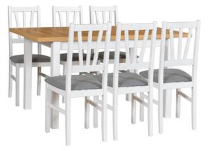 MebleMWM Zestaw stół MAX 5 + 6 krzeseł drewnianych BOS 5