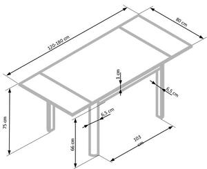 EMWOmeble ALSTON stół beżowy/biały (2p=1szt)